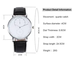 New 8mm Pointers Work Casual Wristwatch NOMOS Waterproof Leather Business Men Watch Quartz Dress Watches2511