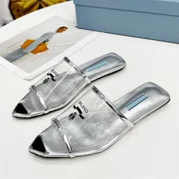 2022 дизайнерские женские дизайнерские сандалии, тапочки, модные кожаные желеобразные резиновые стеклянные шлепанцы на плоской подошве, размеры 35-40
