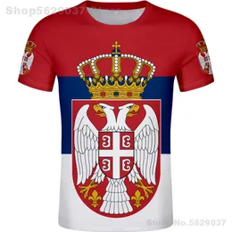 Serbia Republic Tshirt DIY darmowy niestandardowy numer nazwy srbija srb T-shirt srpski flag flaga serbien college'u 220609