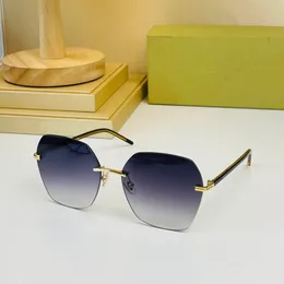 Säljer vintage metall rimless solglasögon för resor foto sport kvadrat rektangel solglasögon glasögon märke designer mode överdimensionerad man och femal varm