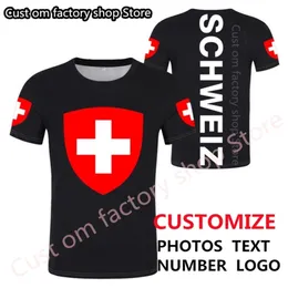 Camiseta da Suíça Diy Free Custom Made Number Número Che Tir Shirt Nation Flags Ch Red Red Country College Print P O Clothing 220620