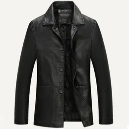 Кожаная куртка мужчина мягкая пучка мужские деловые повседневные пальто мужчина jaqueta masculinas inverno couro Большой размер XXXL 4xl 220727