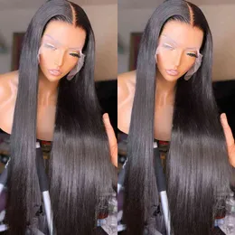 30 36 Inch Bone Straight HD Lace Frontal Human Hair Wigs Brazilian 13x6 Front For Black Women 220713