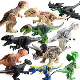 Строительные блоки юрских динозавров World Series Dino Park Velociraptor Trex Triceratops Indominus rex Big Figures Bricks Toys 220726