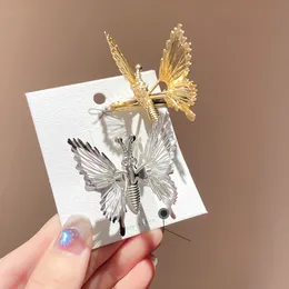 Niedliche Buttefly-Haarspange Gold Silber Damen Mädchen Insekt Schmetterling Haarspangen als Geschenk Party Mode Haarschmuck