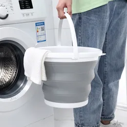 10L Folding Bucket Portable Silicon Car Wash Bucket Outdoor Fishing Travel Camp Home Storage