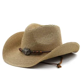 Classic Women Men Summer Straw Sun Hat For Elegant Lady Wide Brim Homburg Fedora Sunbonnet Beach Sunhat Panama Cap