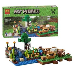 블록 Bela 10175 262pcs 나의 세계 The Farm Bela Building Block 21114 벽돌 Toy269y T230103