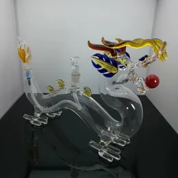 Mini Hookah Reting Pipe Colorful Metal Super Dragon Glass Hookahs är populära i Europa och Amerika