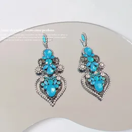 2022 Lustre de lustre de novos brincos de cristal de cristal vintage para mulheres para mulheres folhas de moda folhas de shinestone pêndos de jóias