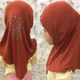 Sciarpe Crystal Sun Diamond Small Girl Turban Cute Hat Sciarpa adatta per bambini musulmani di 2-7 anni Alta qualità islamica