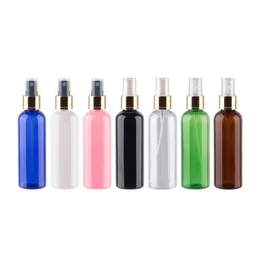 100ml X 30 Empty Makeup Setting Spray Pump Plastic Bottle With Gold Aluminum Collar 100cc Perfume Cosmetic PET Bottle Container T200819