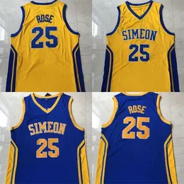 XFLSP NCAA Simeon Derrick 25 Rose Jersey College Mens Basketball Stitched Jerseys Toppkvalitet 100% Stiched Size S-XXL