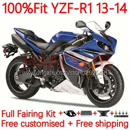 100% Fit OEM-Karosserie für Yamaha Moto YZF-R1 YZF-1000 YZF R 1 1000CC 13-14 BODE 6NO.38 YZF R1 1000 CC YZFR1 13 14 YZF1000 2013 2014 Injektionsform-Formrahmen Schwarzblau