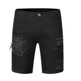 DHgate Ripped Denim Mens Shorts Summer Casual Streetwear Elastic Waist Jeans for EU Customers Apparel