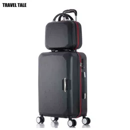 TRAVEL TALE ABS-Reisekoffer-Taschen-Spinner-Hartschalen-Trolley-Gepäckset mit Handtasche J220708 J220708