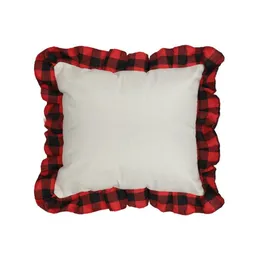 Sublimation Blank Pillow Case Red Lattice DIY Heat Transfer Printing Cushion Cover Throw Sofa Pillowcover Home Decor SN4530