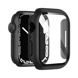 360 전신 하드 PC 케이스 압제 유리 안티 스크래치 필름 스크린 프로텍터 Apple Watch Series SE 7 45mm 41mm 6 5 444mm 40mm Iwatch 3 2 1 42mm 38mm