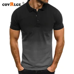 Covrlge Poloshirt 3D Mens Gradient Golf Tennis Shirt Turn Down Kollar Shirts Plus Size 5XL Cotton Short Sleeve Tee Tops MTP143 220712