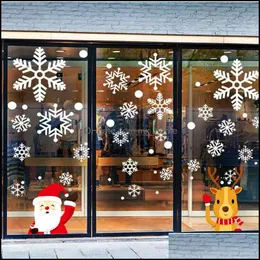 Decorações de Natal Festas Festivas Supplies Home Jardim PVC Adesivo de eletricidade estática embelezada janela Santa Elk Snowflake Wall Wall STI