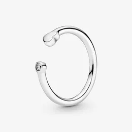 Новый бренд 100% 925 серебряный серебро отполированное сердце открытое кольцо для женщин Свадебные обручальные кольца модные украшения