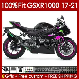 Suzuki K17 GSXR 1000 CC 17 18 19 20 21 gövdeye 146NO.58 GSXR1000 1000CC GSXR-1000 2017 2018 2019 2020 2021 GSX-R1000 17-21 OEM Bodys Gül Siyah Blk