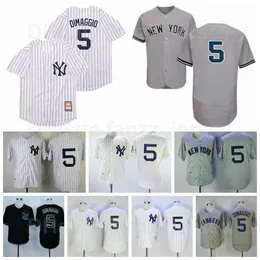 1939 1989 Retro baseball 5 Joe DiMaggio Vintage Jerseys Man Pinstripe FlexBase Cool Base Team Black White Grey All Switching Emetre Cooperstown Dobra jakość