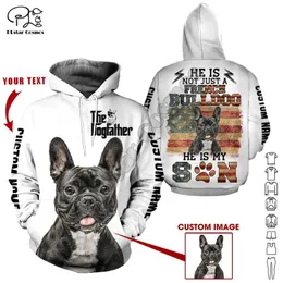 Plstar Cosmos French Bulldog French Bulldog 3D Capuzes de animais estampados Sweatshirts zip com capuz para homens e mulheres estilo de rua casual F01 220713