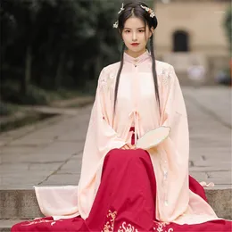 Vestido tradicional de hanfu tradicional feminino, traje de cosplay terno de fantasia floral bordado elegante dança folclórica tops saia roupas étnicas