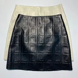 Wysokiej jakości designerskie spódnice skórzane moda f literka drukuj biodra