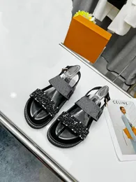 여자 Paseo Flat Comfort Sandals Summery Denim 슬리퍼 슬라이드 플립 플롭 크기 35-42