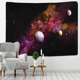 Decoración de cielo estrellado cósmico, alfombra psicodélica, colgante de pared, tapiz de Mandala indio, tela Hippie Boho J220804