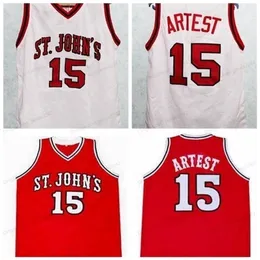 Nikivip Custom Retro Ron Art Estest College Basketball Jersey Men Mensed White Red أي حجم 2xs-5xl اسم ورقم أعلى جودة