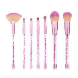 New 7pcs Unicorn Brush Glitter Makeup Brush Set Shinny Foundation Blending Power Eyeshadow Cosmetic Beauty Make Up Tool Kit
