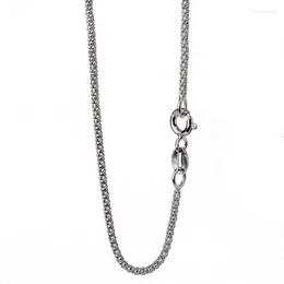 Цепи Justneo Solid 925 серебряного серебряного попкорна ожерелья цепочка базовый