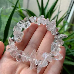 Charm Bracelets Handmade Stretch Clear Quartz Crystal Chip Bracelet Irregular Nuggets Raw Mineral Natural Healing Jewelry WomenCharm Kent22