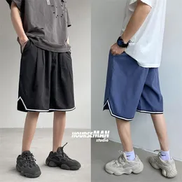Приватхинкер мужские повседневные негабаритные шорты модные мужчина корейская уличная одежда длина колена, мужские шорты 210322