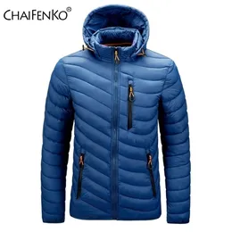 CHAIFENKO Marke Winter Warme Wasserdichte Jacke Männer Herbst Dicke Kapuze Parkas Mens Fashion Casual Slim Jacke Mantel Männer 201127