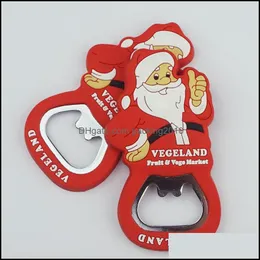 Openers Kitchen Tools Kitchen Dining Bar Home Garden Cartoon Merry Christmas Beer Bottle Opener Pvc Santa Claus Shaped Fit Party Favor Re