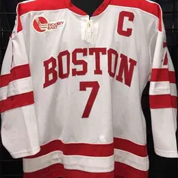 Thr 7 David van der Gulik Boston 19 Chris Bourque Hockey Jersey Broderi Stitched Anpassa något antal och namn College Tröjor