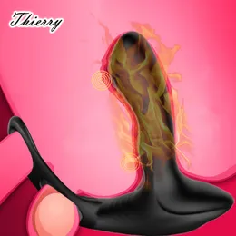 Thierry Wireless Remote Male Prostate Massager Vibrating Rogue Erection Enhancer with Heating Waterproof Anal Stimulator for Men