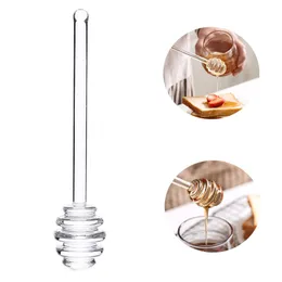 Transparent Stir Stick Glass Spoons Honey Dipper Syrup Dispenser Sticks Creative Coffee Jam Mixing Supplies For Jar Kitchen Tools