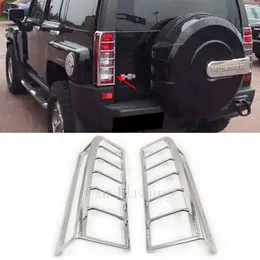 1set för Hummer H3 2006-2010 Bil bakre stötfångare Bakljus Täcktrim Chrome BALL LAMP RAME Auto Accessoarer