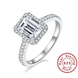 Wedding Rings Trendy Crystal Engagement Design For Women White 2.0ct Mossanite Cubic Elegant RingsWedding WeddingWedding