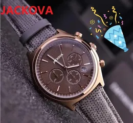 للبيع رجالي الرياضة Wristwatch Stovdwatch 43mm Quartz Movement Male Time Clock Watch مع حزام جلدي أصلي كامل 316L