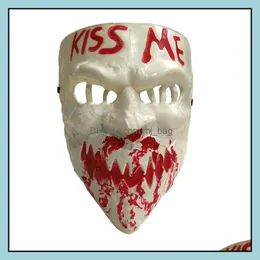 Party Masks New Kiss Me Horror Mask Scary Halloween Fl Face Devil Masquer Dhxup