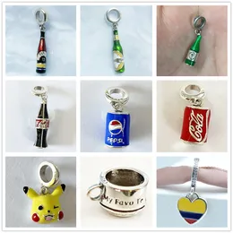 925 Sterling Silber Baumeln Charm Bier Rotwein Cola Sprite Perlen Bead Fit Pandora Charms Armband DIY Schmuck Zubehör