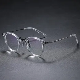 Fashion Sunglasses Frames Super Light Acetate Glasses Men Retro Round Eyeglasses Wome Eyewear Pure Titanium Optical Prescription Eyeglasses Frame
