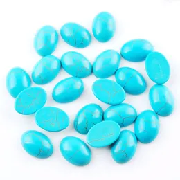 30 Stück hochwertige natürliche lose Edelsteine, 22 mm, blau, türkis, ovale Cabochon-Perlen für die Herstellung von Schmuck-Charm-Accessoires BU817