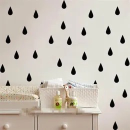 Wall Stickers Removable Eco-friendly 5x10cm Rain Drops Decal Kids Nursery Room Art Home Decoration Mural Diy Wallpaper Y-144